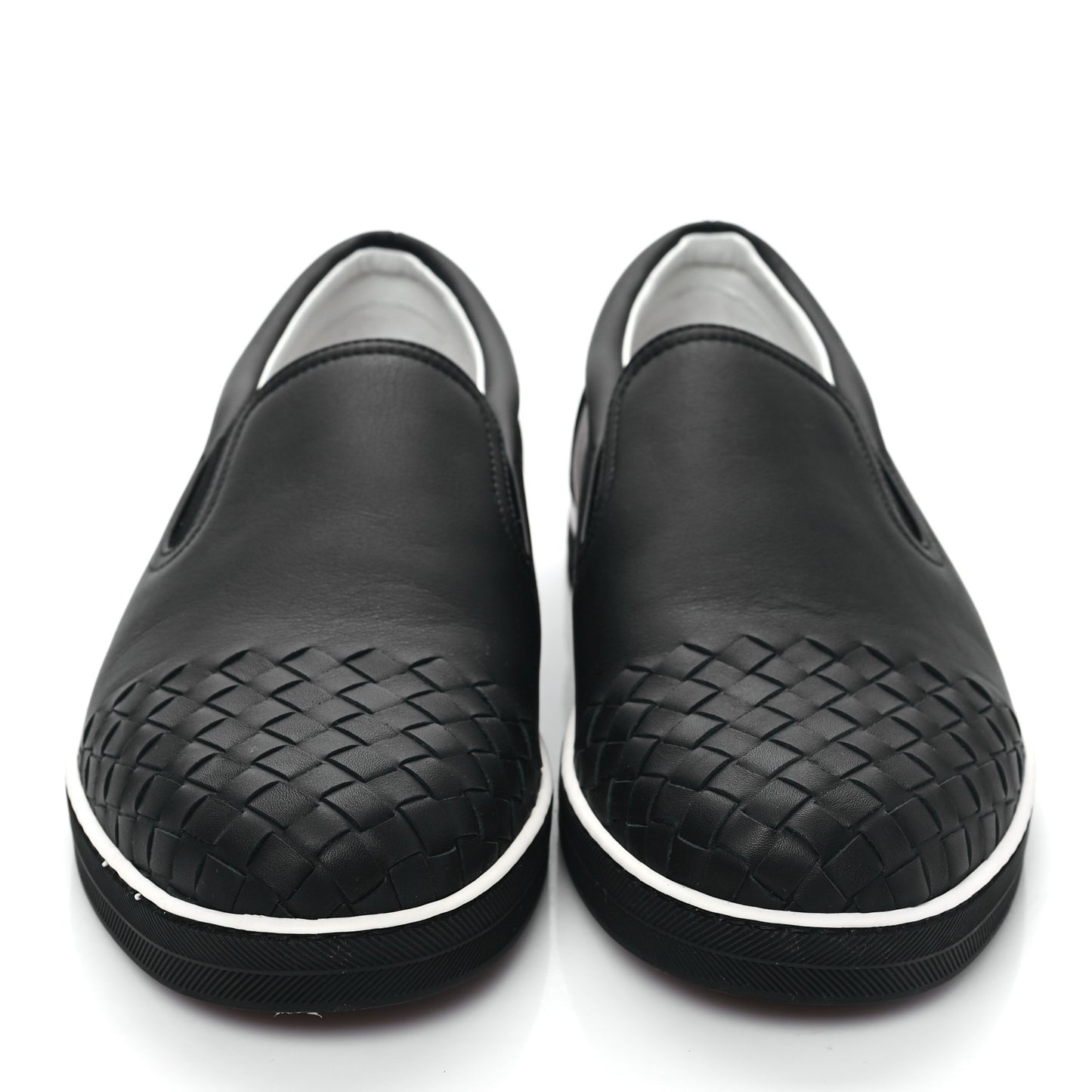 Nappa Intrecciato Slip On Sneakers 40.5 Black