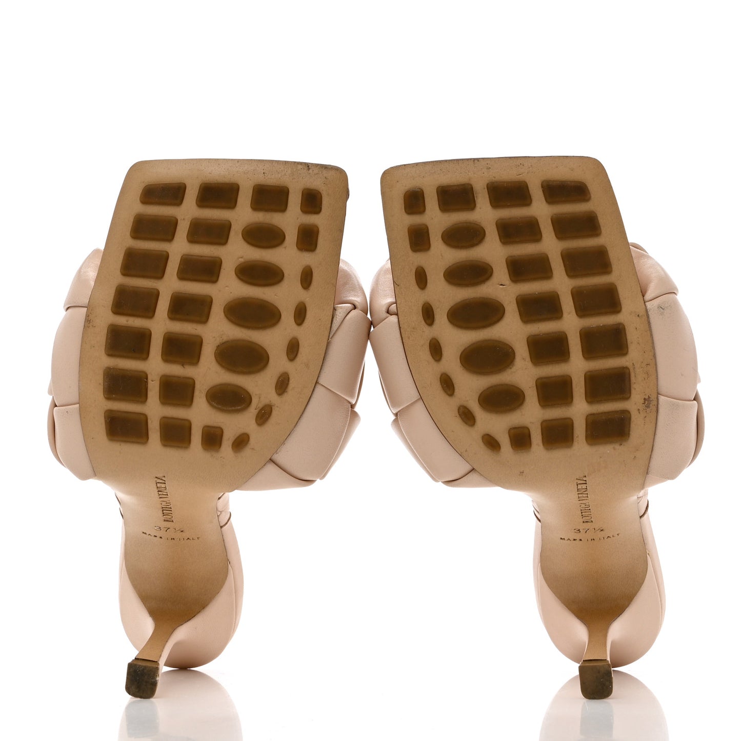 Nappa Maxi Intrecciato Lido Mule Sandals 37.5 Cipria
