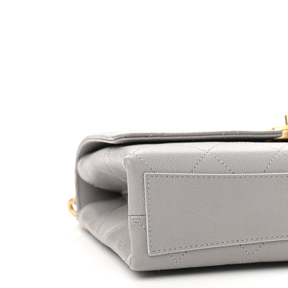 Chanel Caviar Quilted Bracelet On Chain Flap Grey 8 of 9