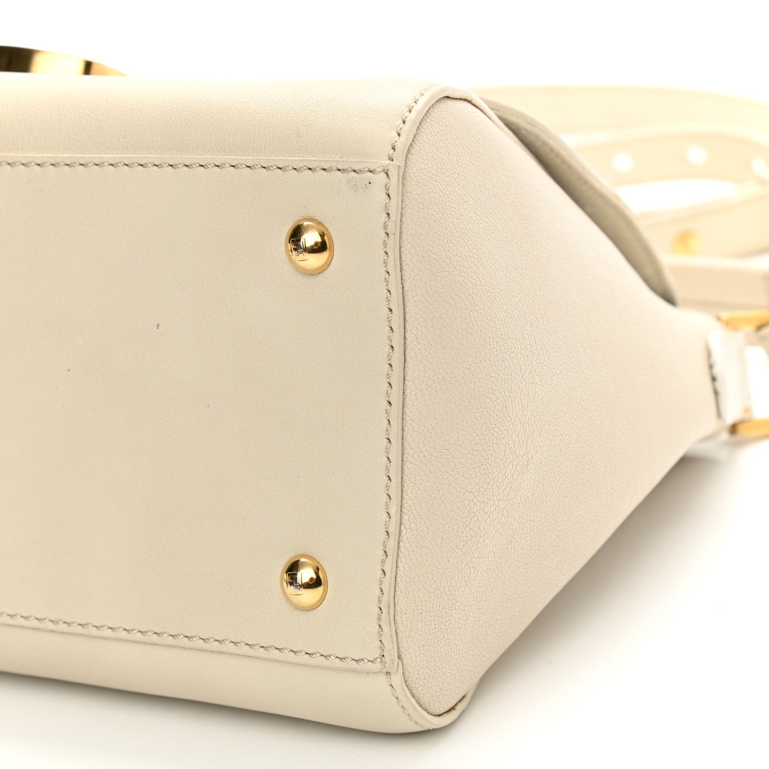 Fendi Calfskin Colorblock Anna Shoulder Bag Beige 10 of 10