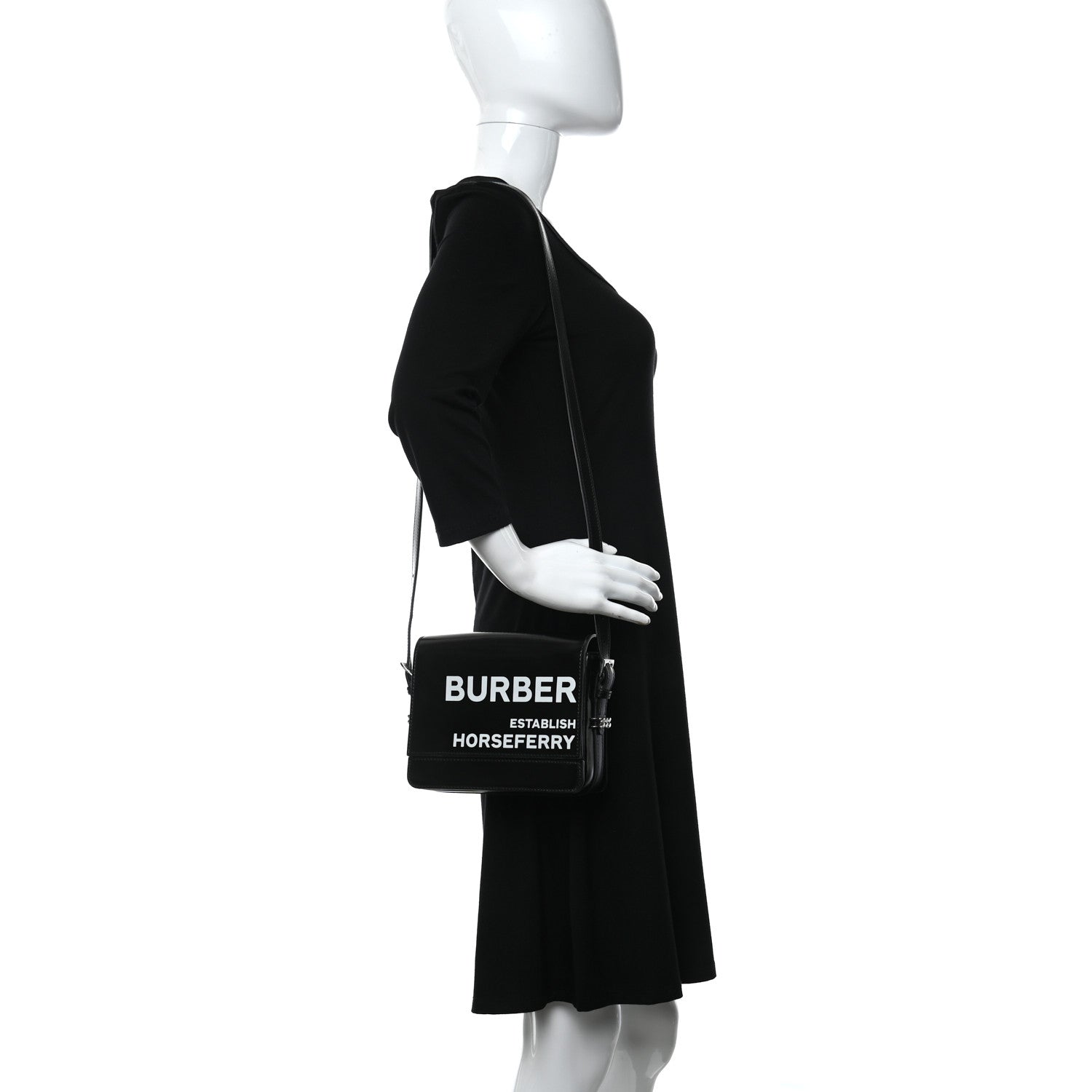 Burberry Coated Canvas Horseferry Print Grace Bag Black 2 of 10