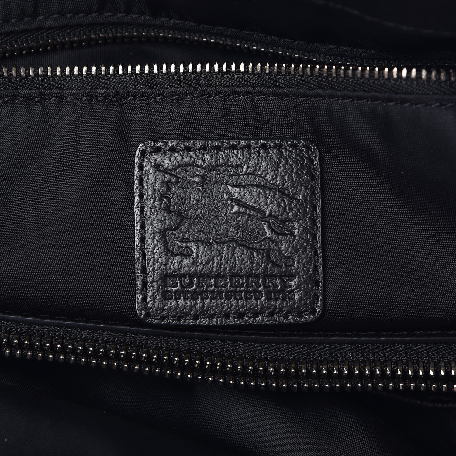 Burberry Nylon Tonal Check Tote Black 6 of 8