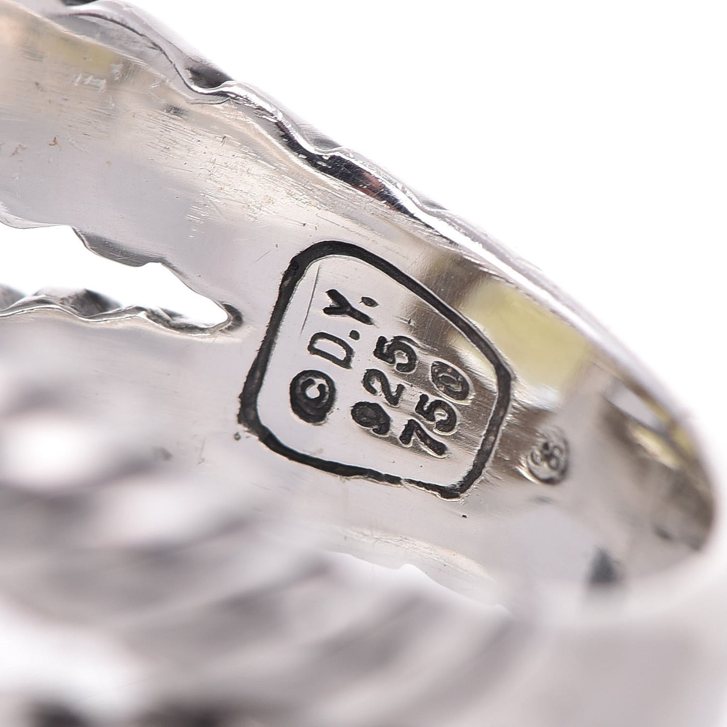 Sterling Silver 18K White Gold Diamond Lemon Quartz 14mm Albion Ring 58 8.5