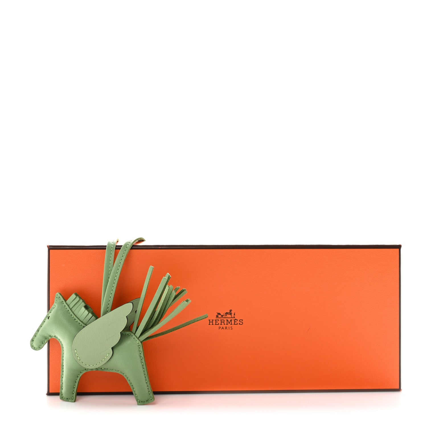 Hermes Milo Lambskin Grigri Rodeo Pegase Horse Bag Charm PM Vert Criquet 5 of 5