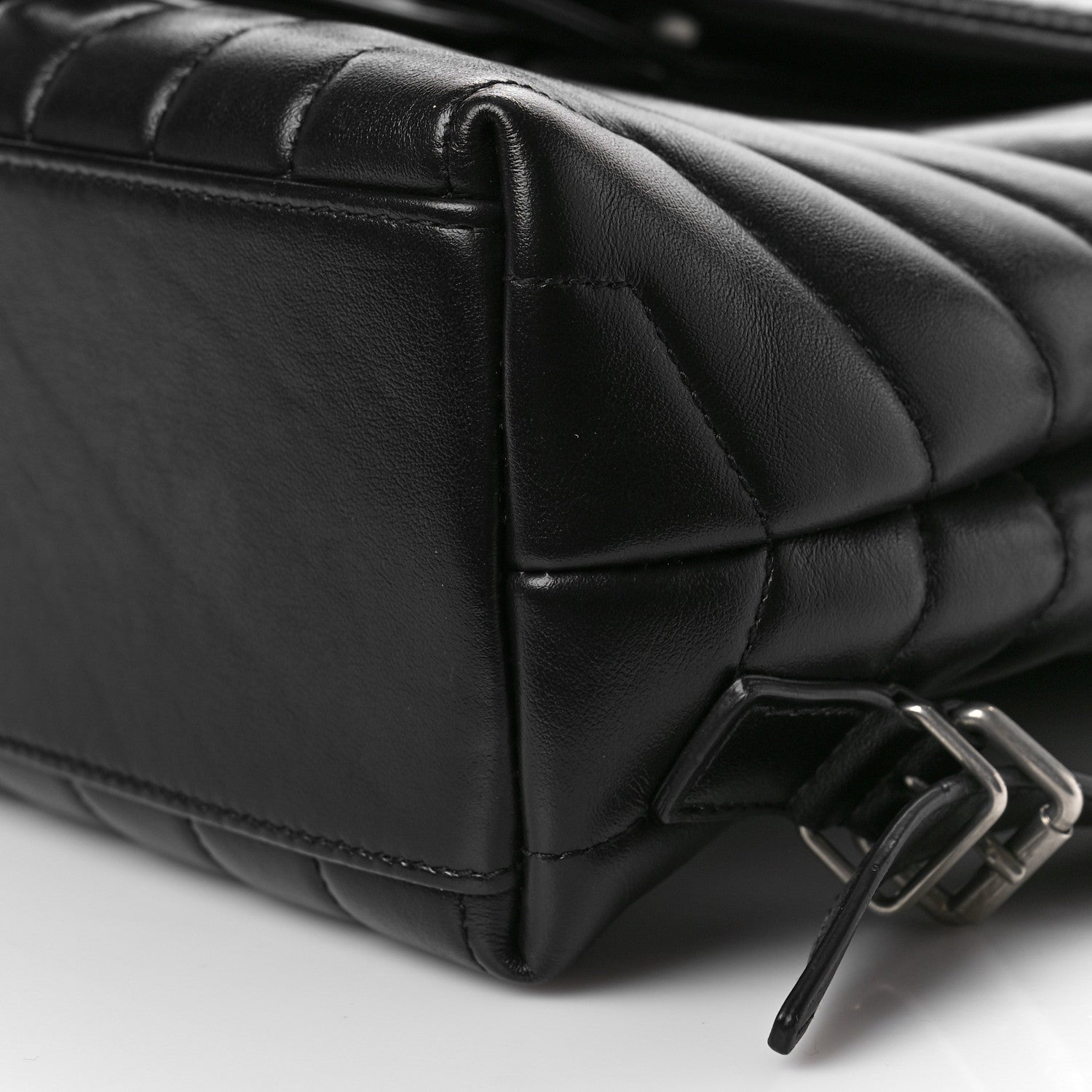 Saint Laurent Calfskin Y Quilted Monogram Small Loulou Backpack Black 8 of 8