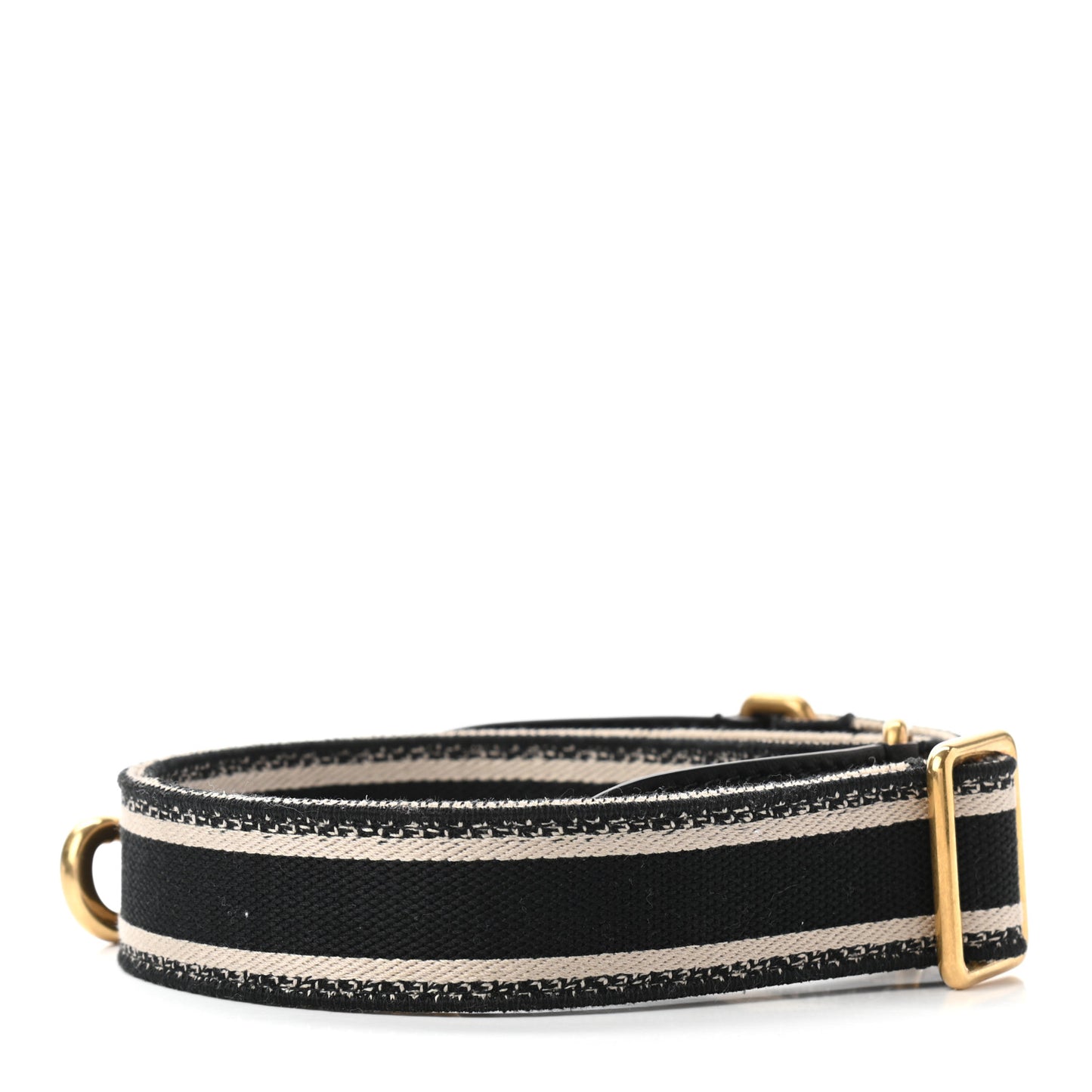 Canvas Embroidered Shoulder Strap Black