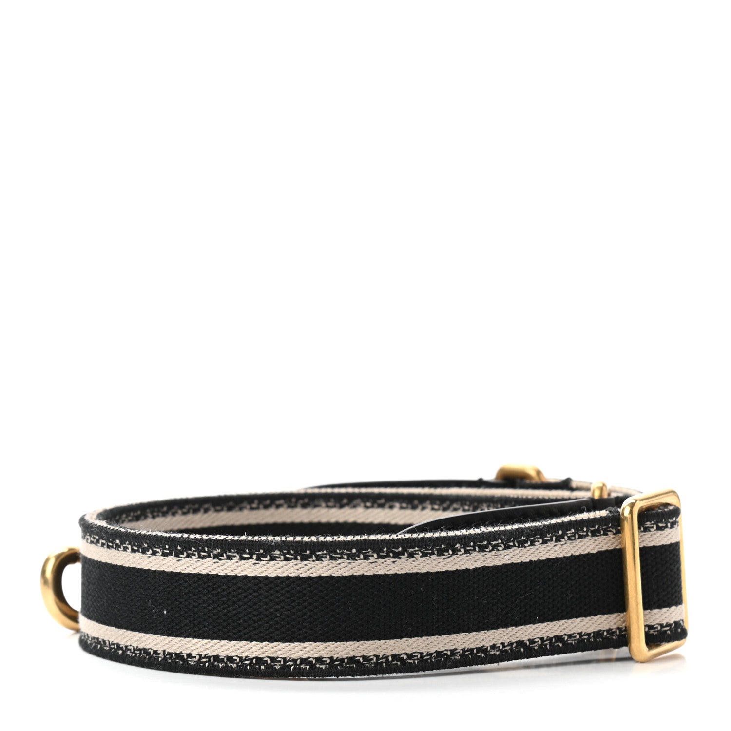 Christian Dior Canvas Embroidered Shoulder Strap Black 2 of 6