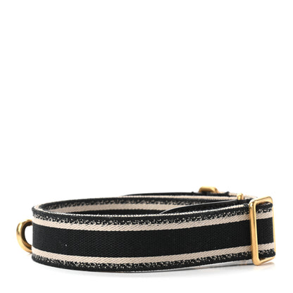Christian Dior Canvas Embroidered Shoulder Strap Black 2 of 6