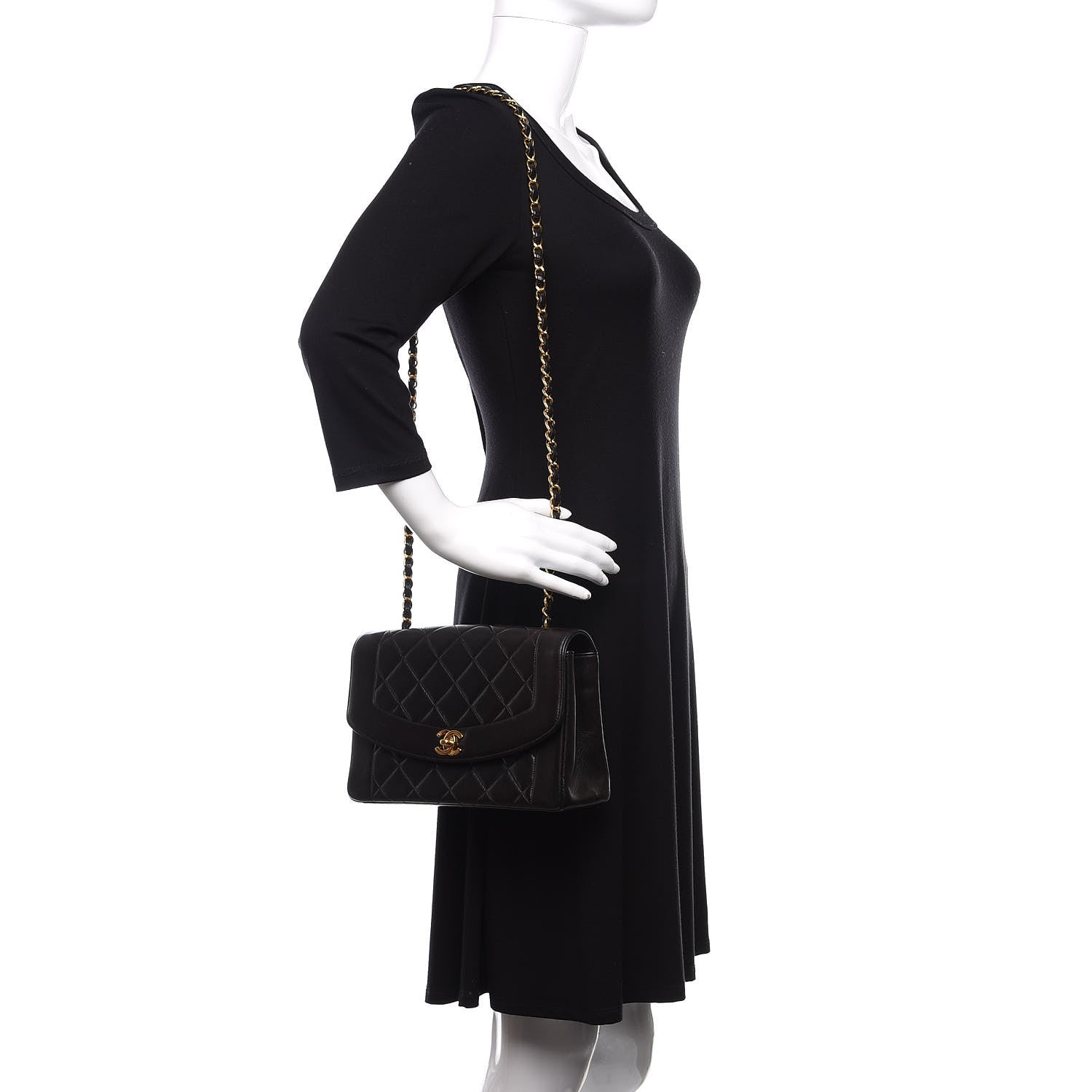 Chanel Lambskin Quilted Medium Single Flap Black 2 of 14