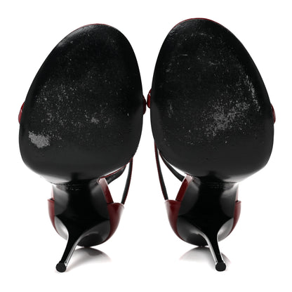 Saint Laurent Patent Calfskin Cassandra 100 Sandals 38.5 Red Laquer 5 of 11