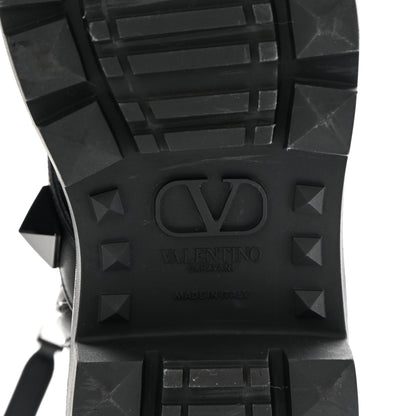 Valentino Garavani Calfskin Tonal Roman Stud 20/40mm Combat Boots 38 Black 6 of 14