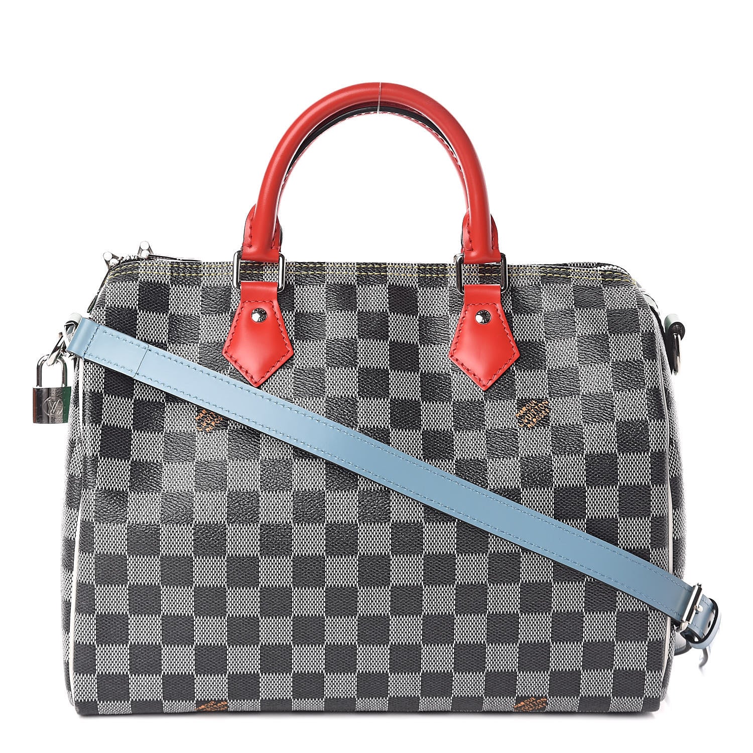 Louis Vuitton Damier Speedy Bandouliere 30 Black White 1 of 13