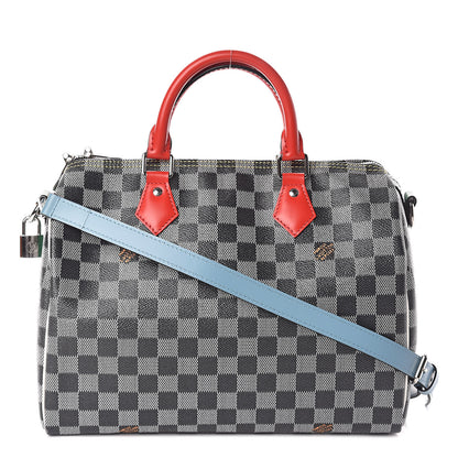 Louis Vuitton Damier Speedy Bandouliere 30 Black White 1 of 13