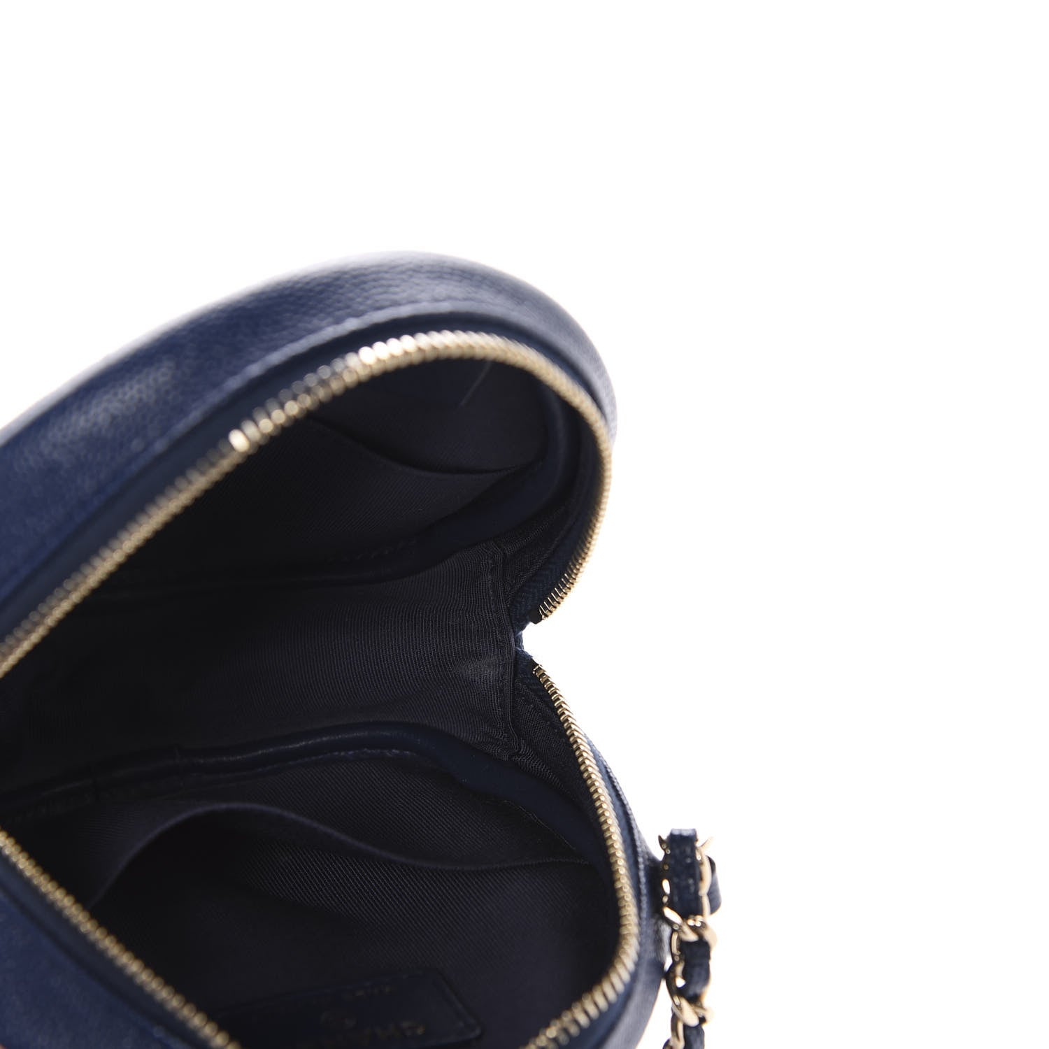 Chanel Caviar Quilted Round Clutch With Chain Navy 5 of 10