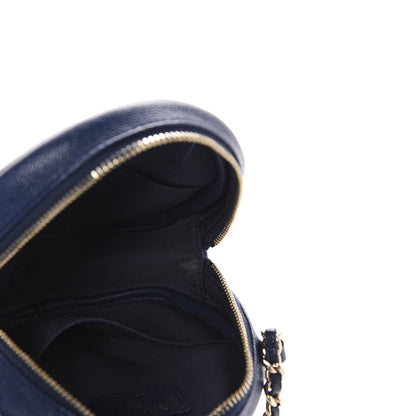 Chanel Caviar Quilted Round Clutch With Chain Navy 5 of 10