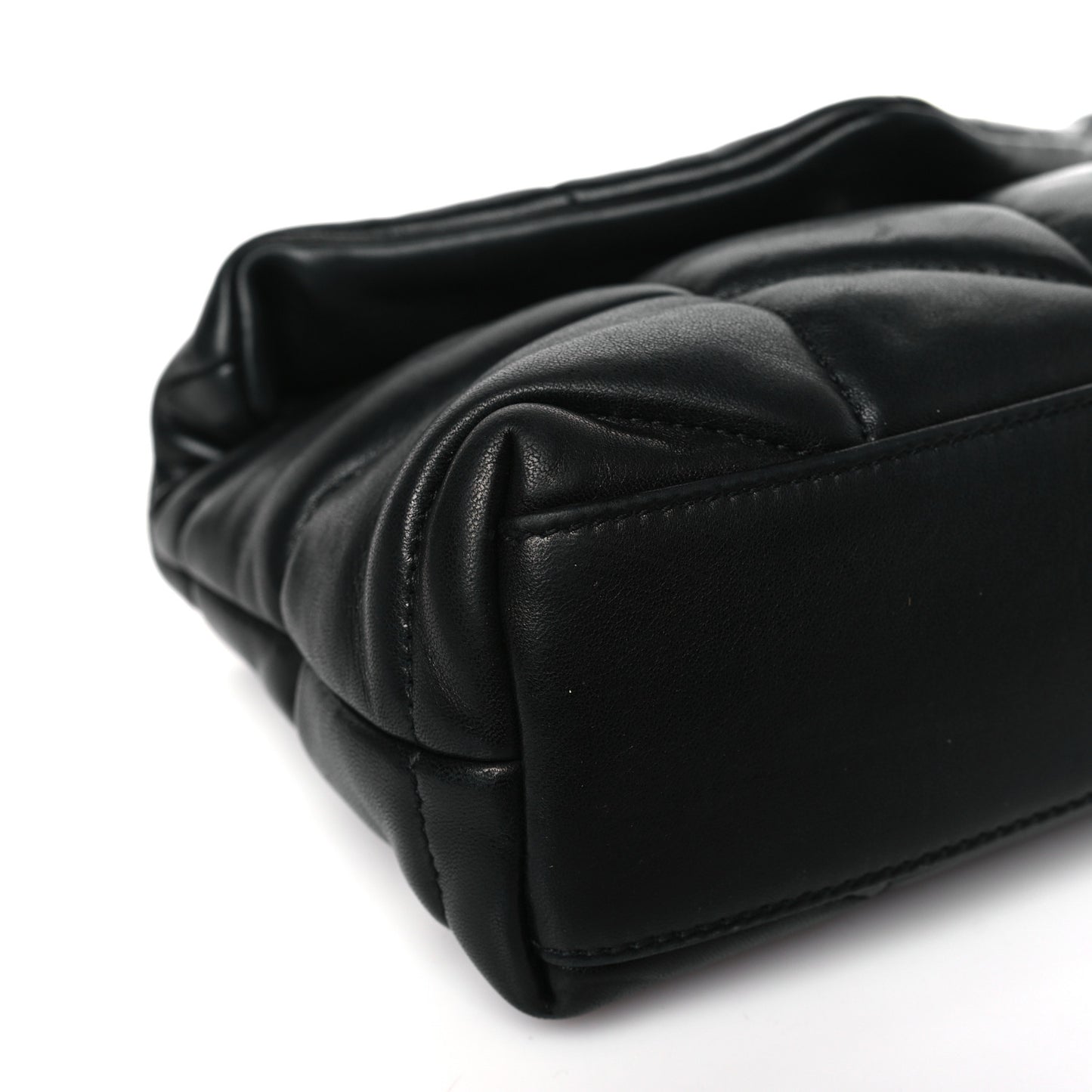 Lambskin Quilted Toy Loulou Puffer Monogram Monochrome Chain Satchel Black