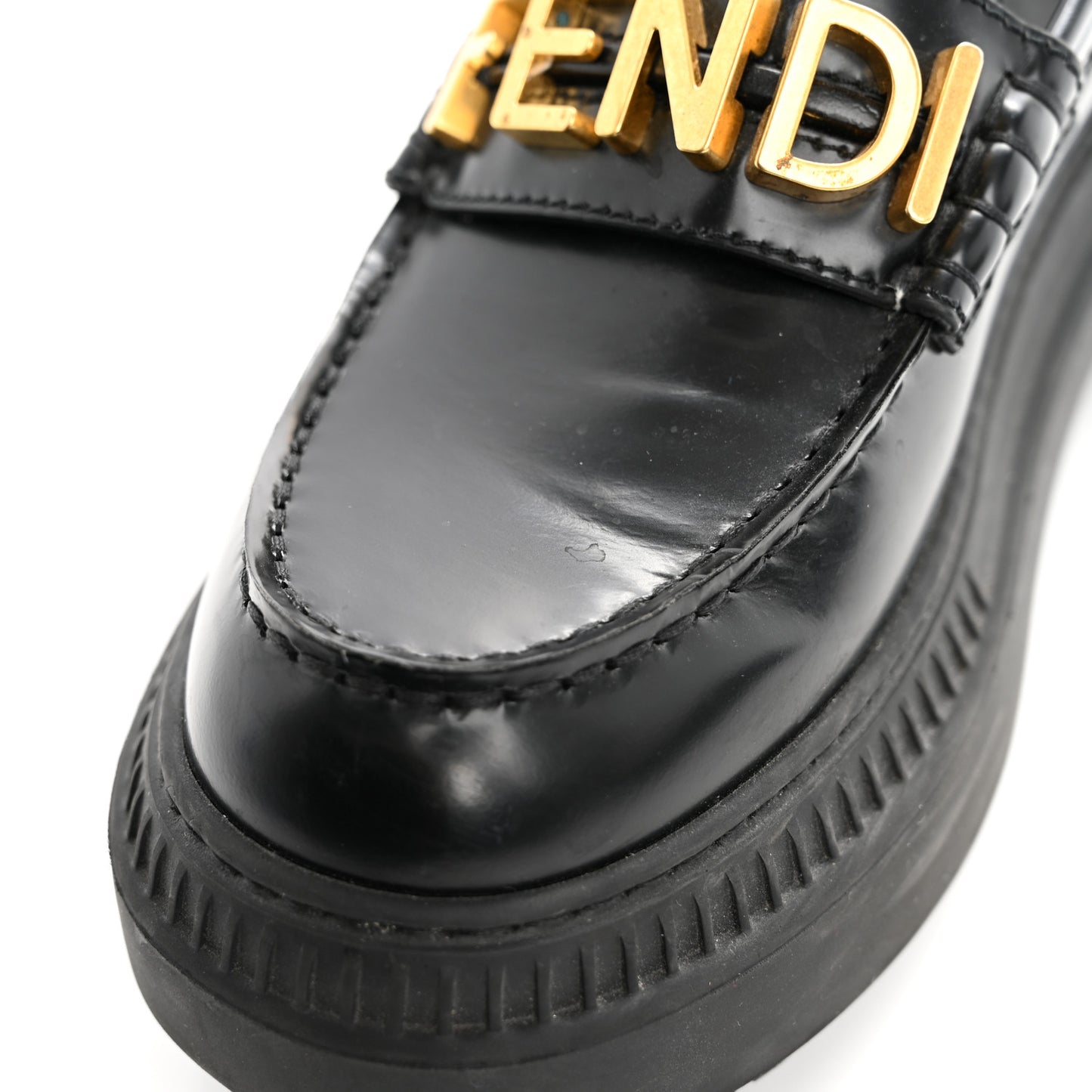 Vitello Abrasivato Fendigraphy 50mm Loafers 36 Black