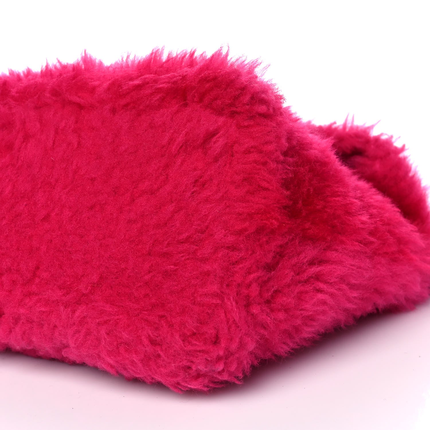 Saint Laurent Merino Shearling Lambskin Quilted Small Loulou Puffer Monogram Chain Satchel Fuchsia 9 of 10