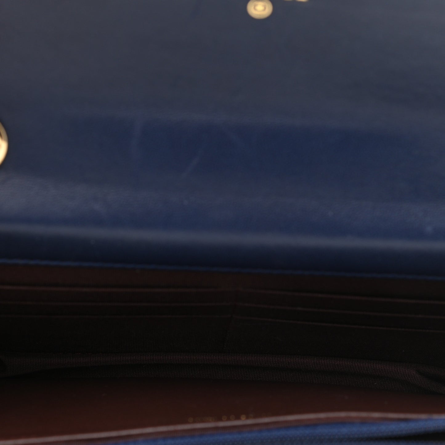 Lambskin Quilted Trendy CC Wallet On Chain WOC Navy