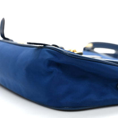 Prada Tessuto Nylon Saffiano Small Messenger Bag Blue 10 of 12