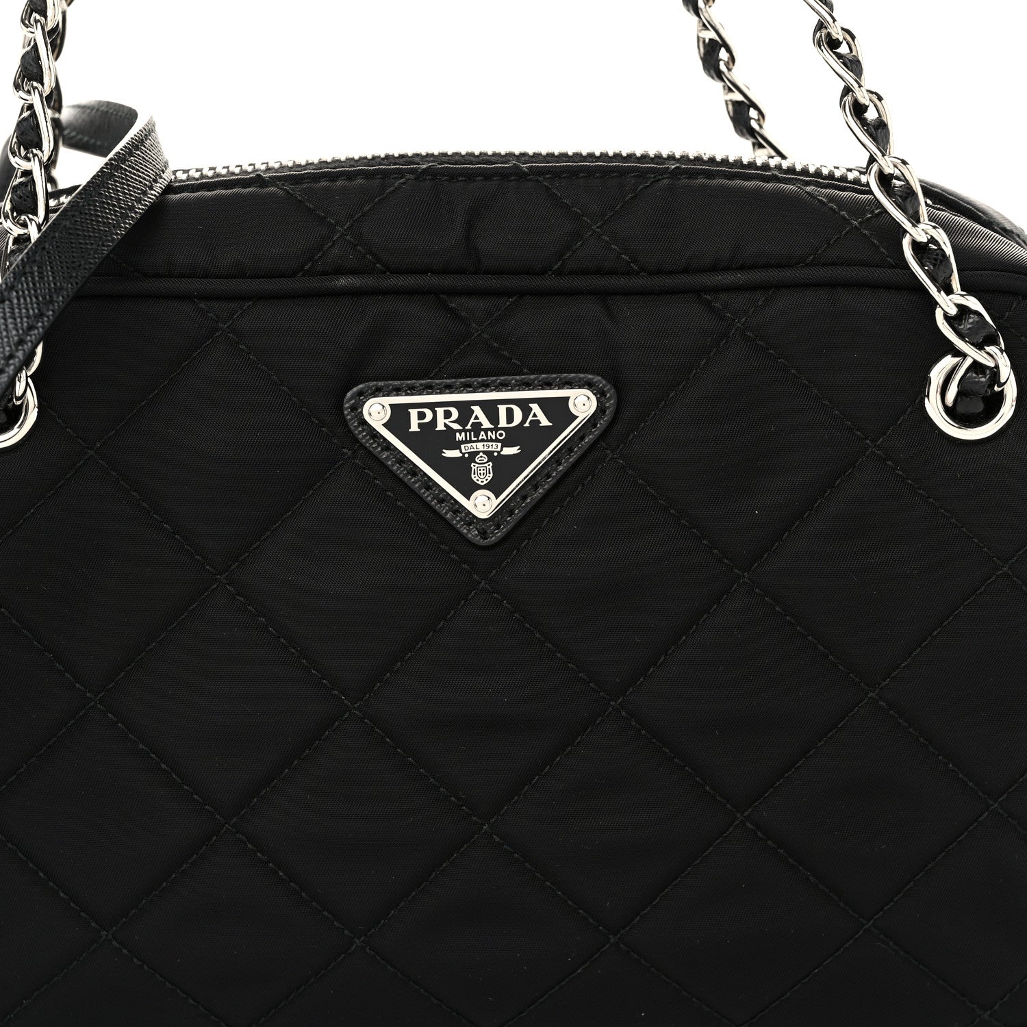 Prada Nylon Tessuto Impuntu Quilted Bandoliera Crossbody Bag Black 8 of 10