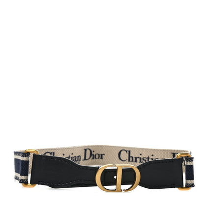 Christian Dior Canvas Embroidered Book Belt 80 32 Blueu 1 of 5