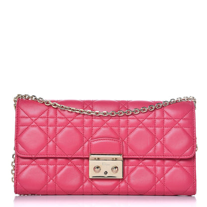 Christian Dior Lambskin Cannage Miss Dior Chain Wallet Fuchsia 1 of 11