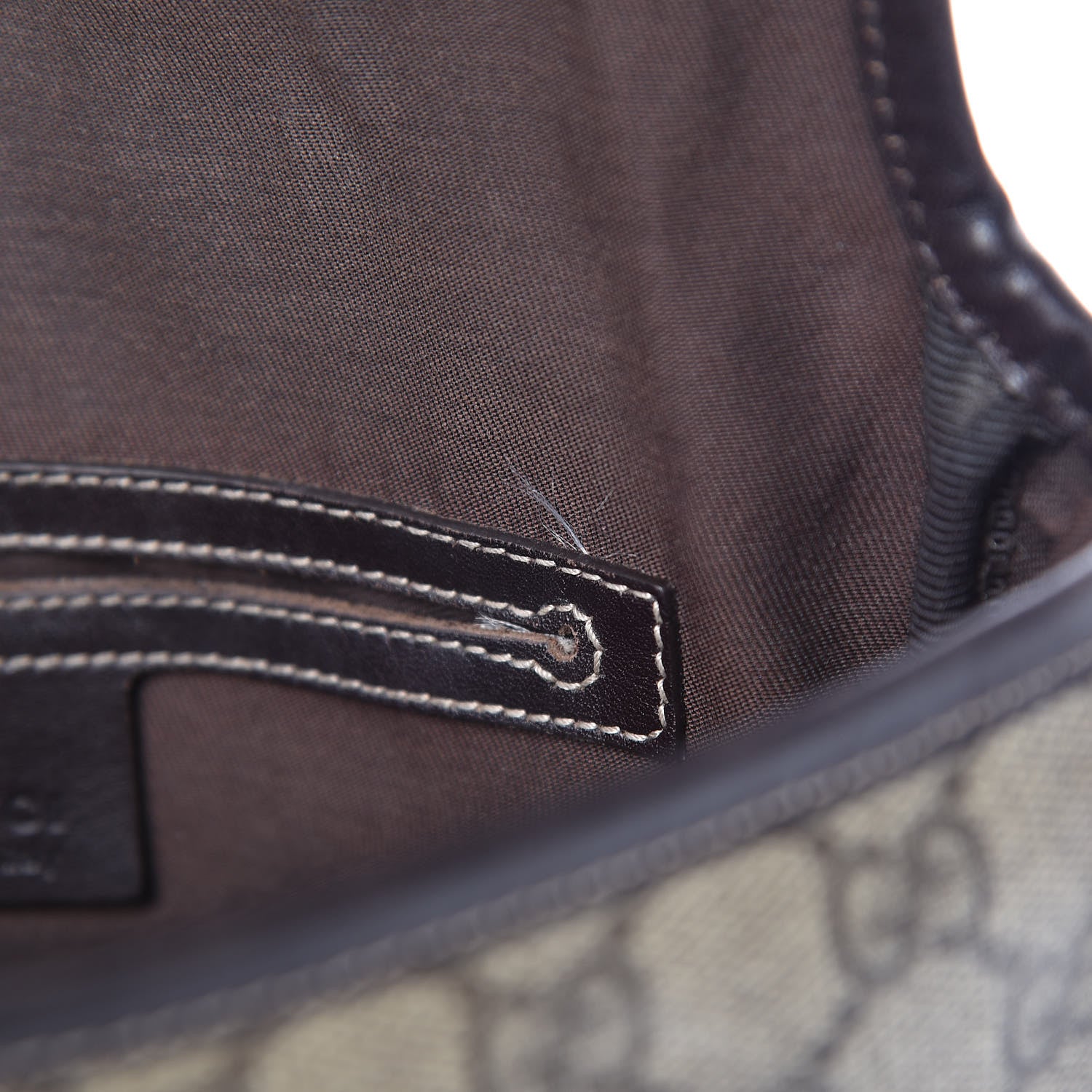 Gucci GG Supreme Monogram Selleria Calfskin Small Flap Messenger Bag Beige Ebony Cocoa Dark Chocolate 11 of 17