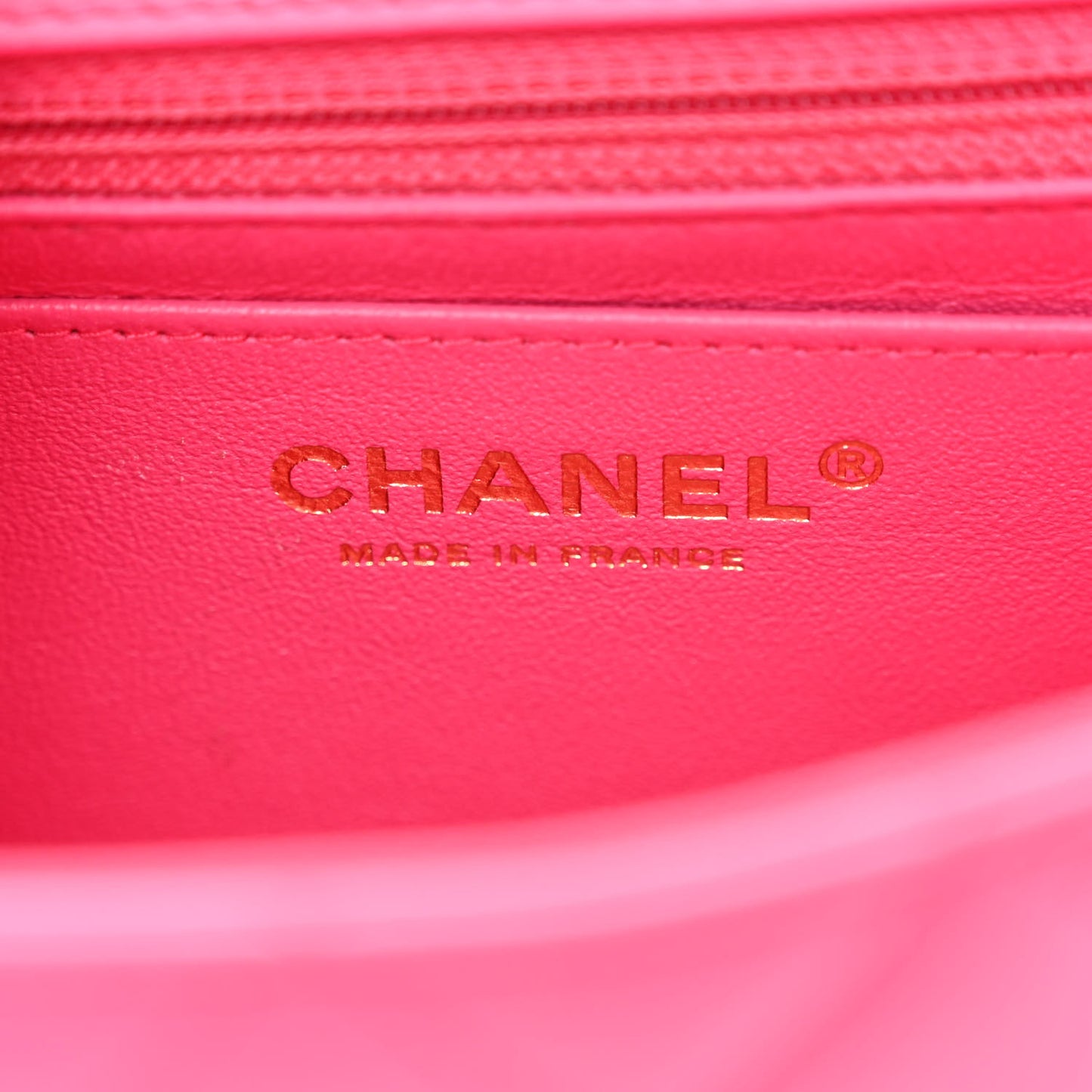 Lambskin Quilted Mini Rectangular Flap Dark Pink