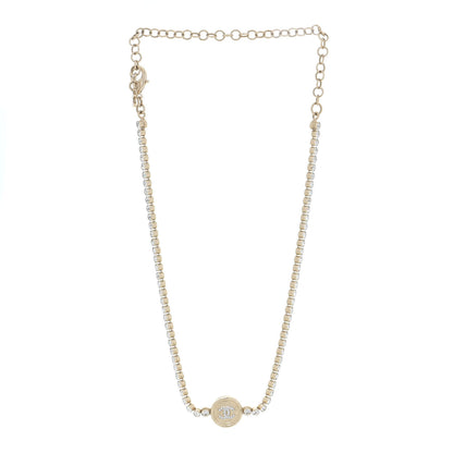 Chanel Crystal CC Chain Short Necklace Gold 2 of 7