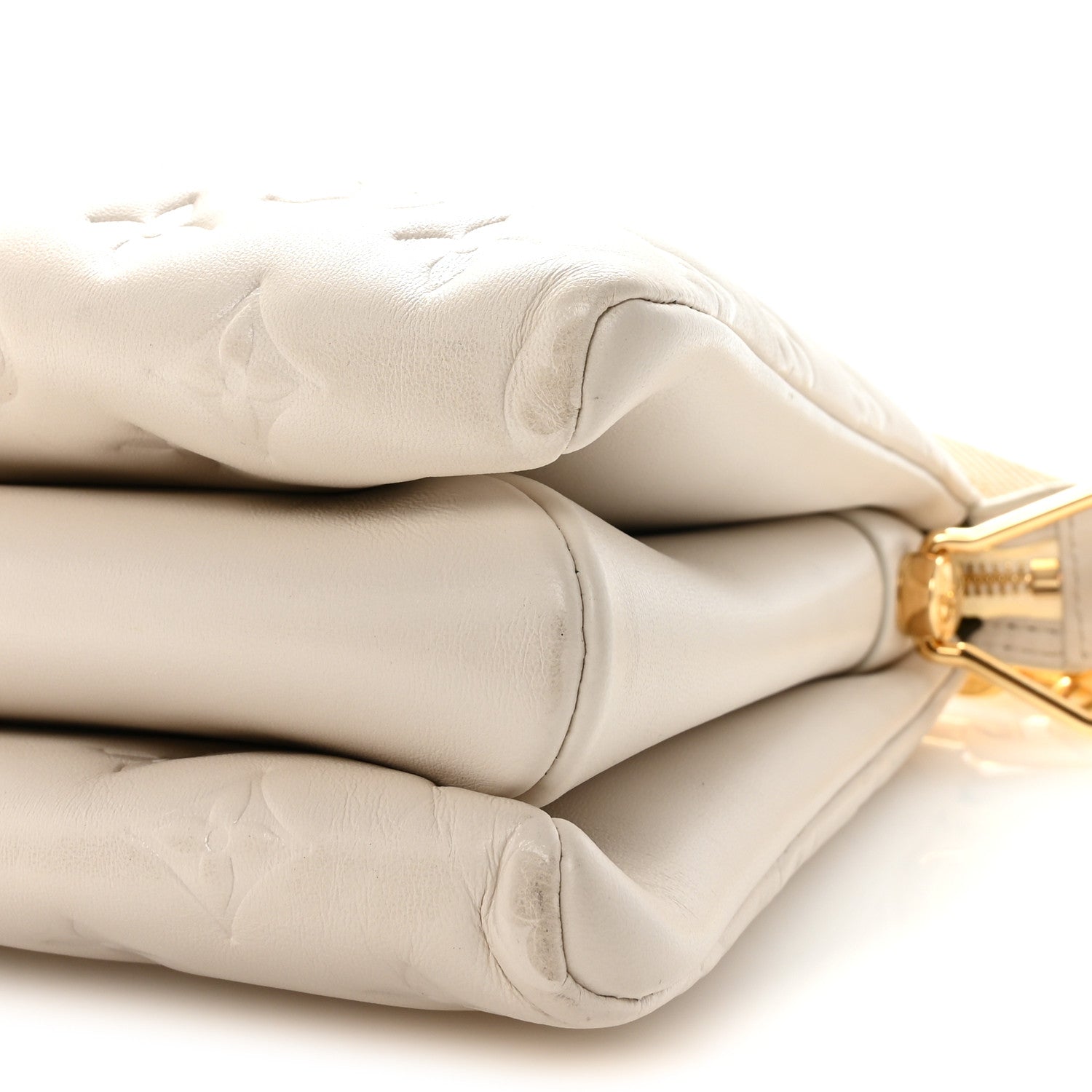 Louis Vuitton Lambskin Embossed Monogram Coussin PM White 9 of 9