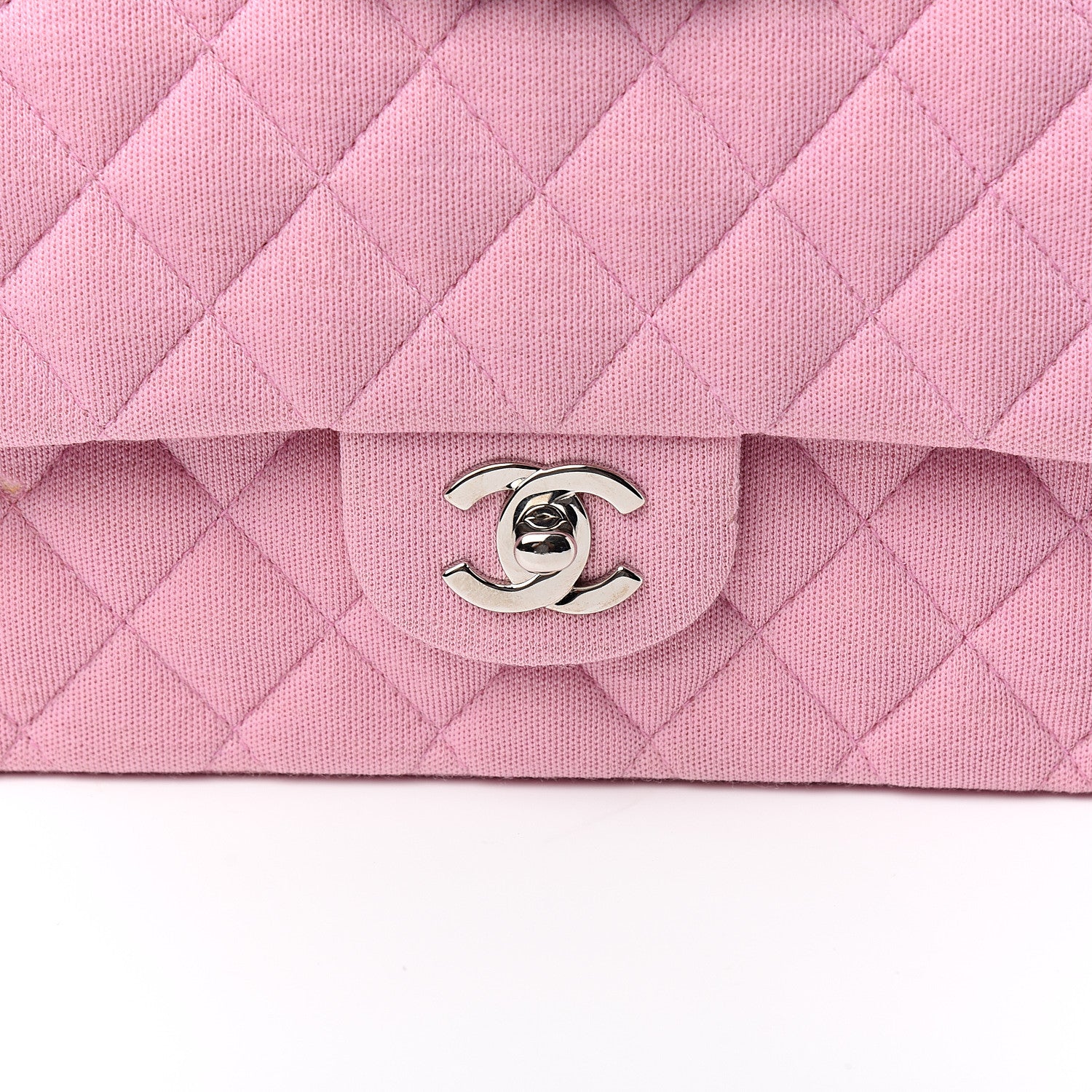 Chanel Jersey Quilted Small Double Flap Pink 10 of 13