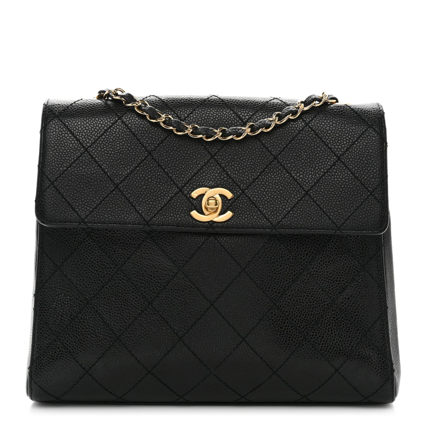 Caviar Quilted Medium Single Flap Black