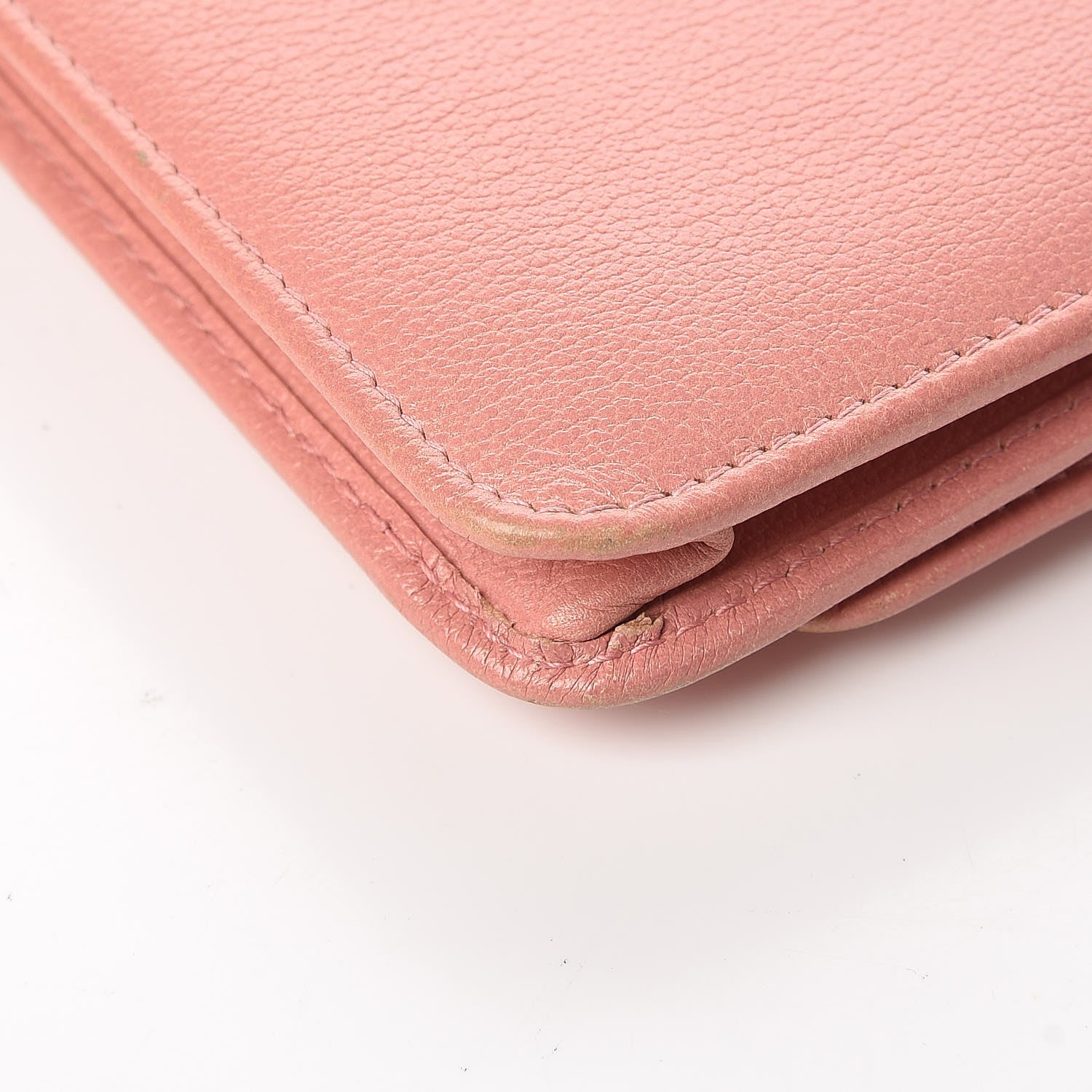 Chanel Goatskin Embossed Camellia Wallet On Chain WOC Light Pink 14 of 21
