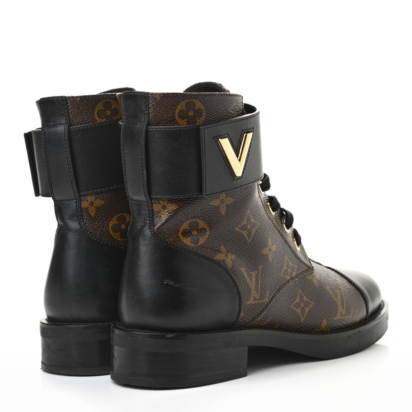 Calfskin Monogram Wonderland Flat Ranger Boots 38 Black