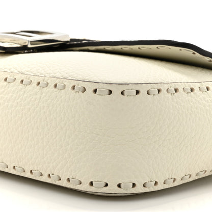 Fendi Cuoio Roma Sellerissima Nappa Sintetica Tape Stitch Baguette Bianco Ice 9 of 10