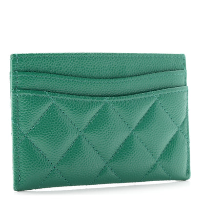 Chanel Caviar Quilted Card Holder Green 3 of 9