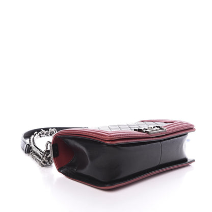 Chanel Lambskin Quilted Medium Boy Flap Black Red 4 of 14