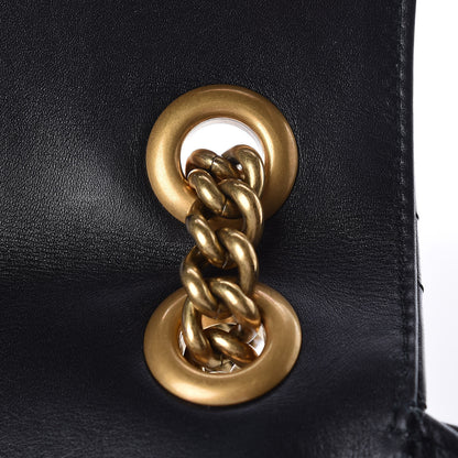 Gucci Calfskin Matelasse Medium GG Marmont Shoulder Bag Black 10 of 13