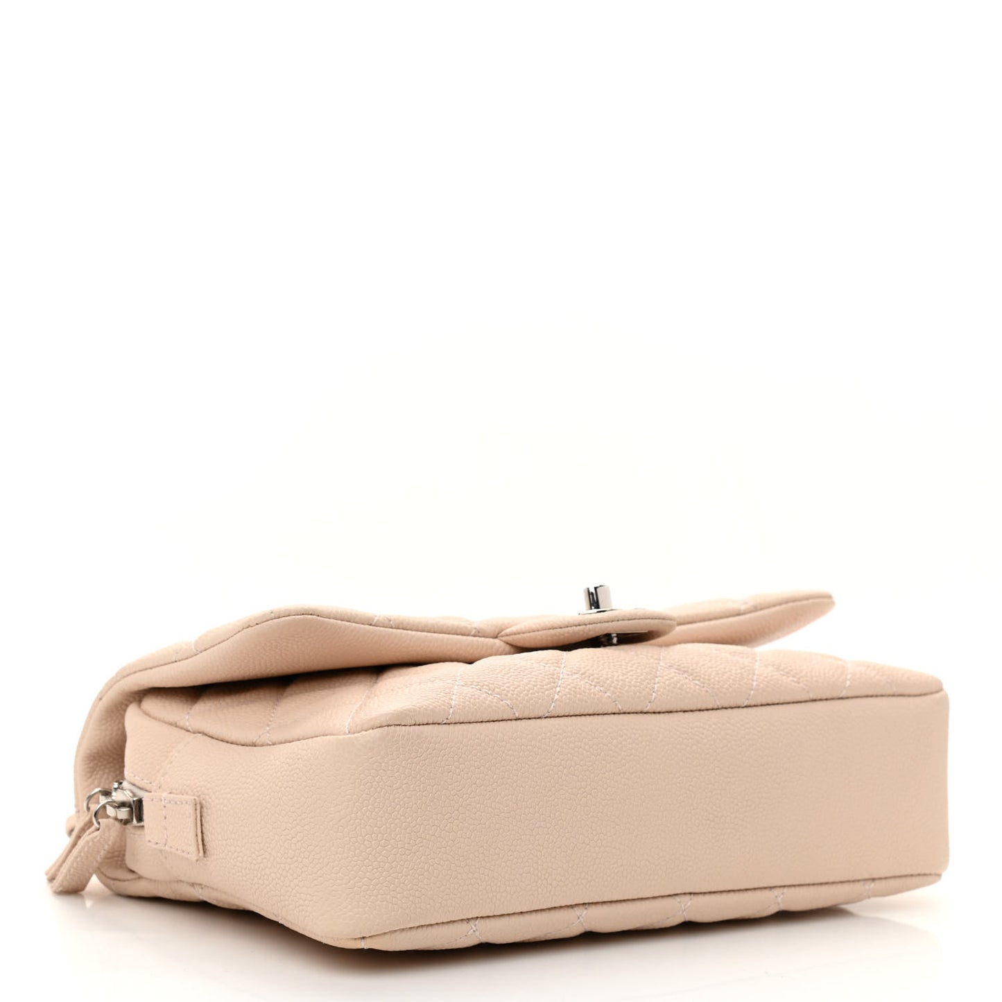Caviar Quilted Medium Easy Flap Light Beige