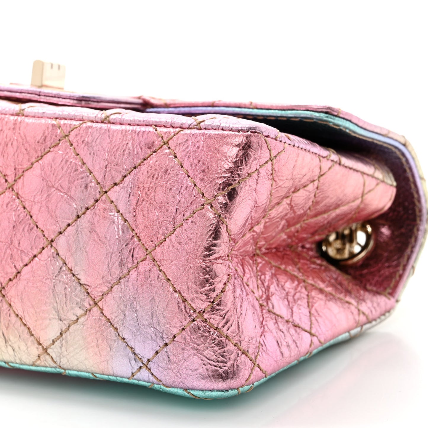 Metallic Goatskin Quilted Mini 2.55 Reissue Flap Multicolor