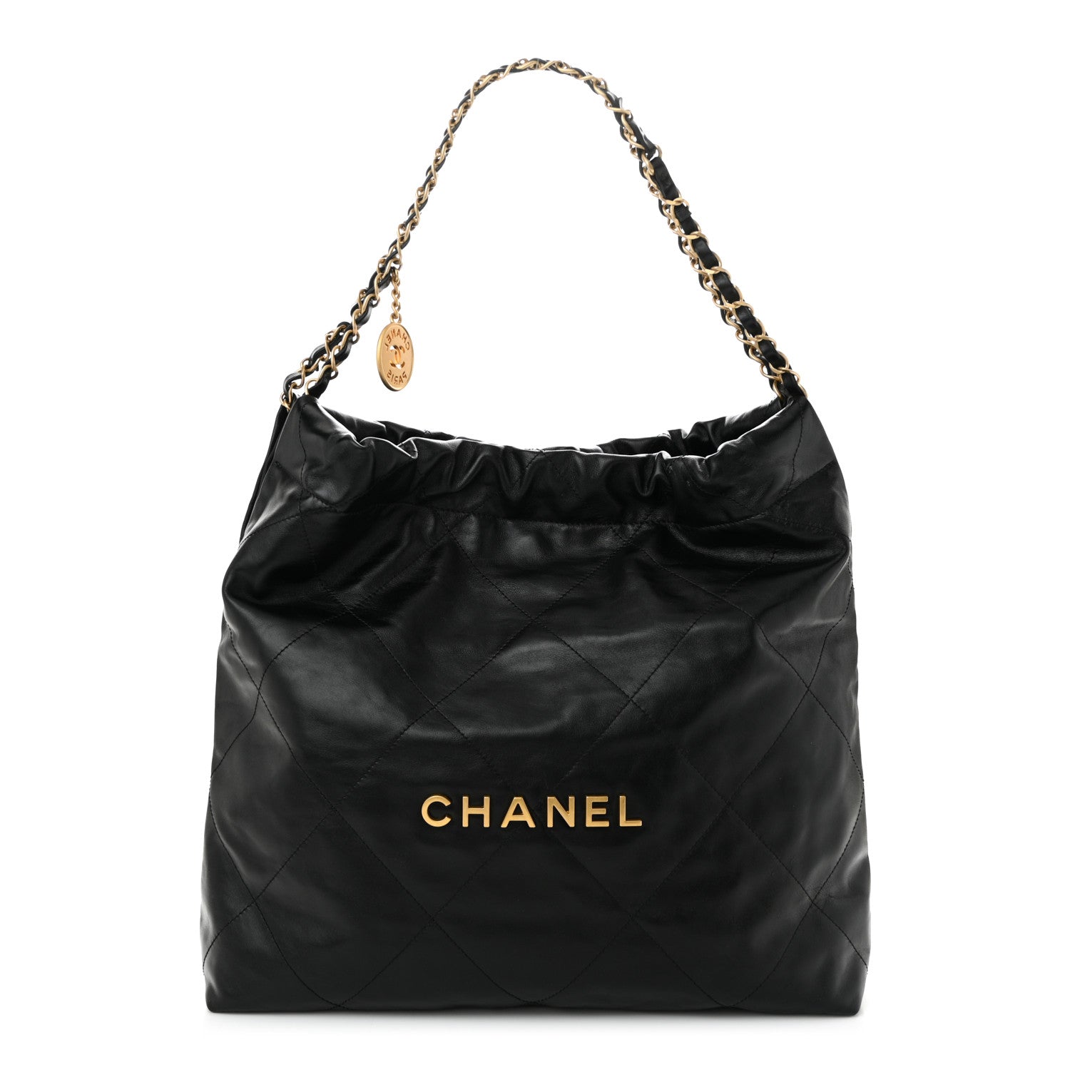Chanel Shiny Calfskin Quilted Chanel 22 Black 1 of 11