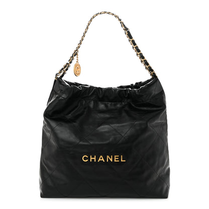 Chanel Shiny Calfskin Quilted Chanel 22 Black 1 of 11