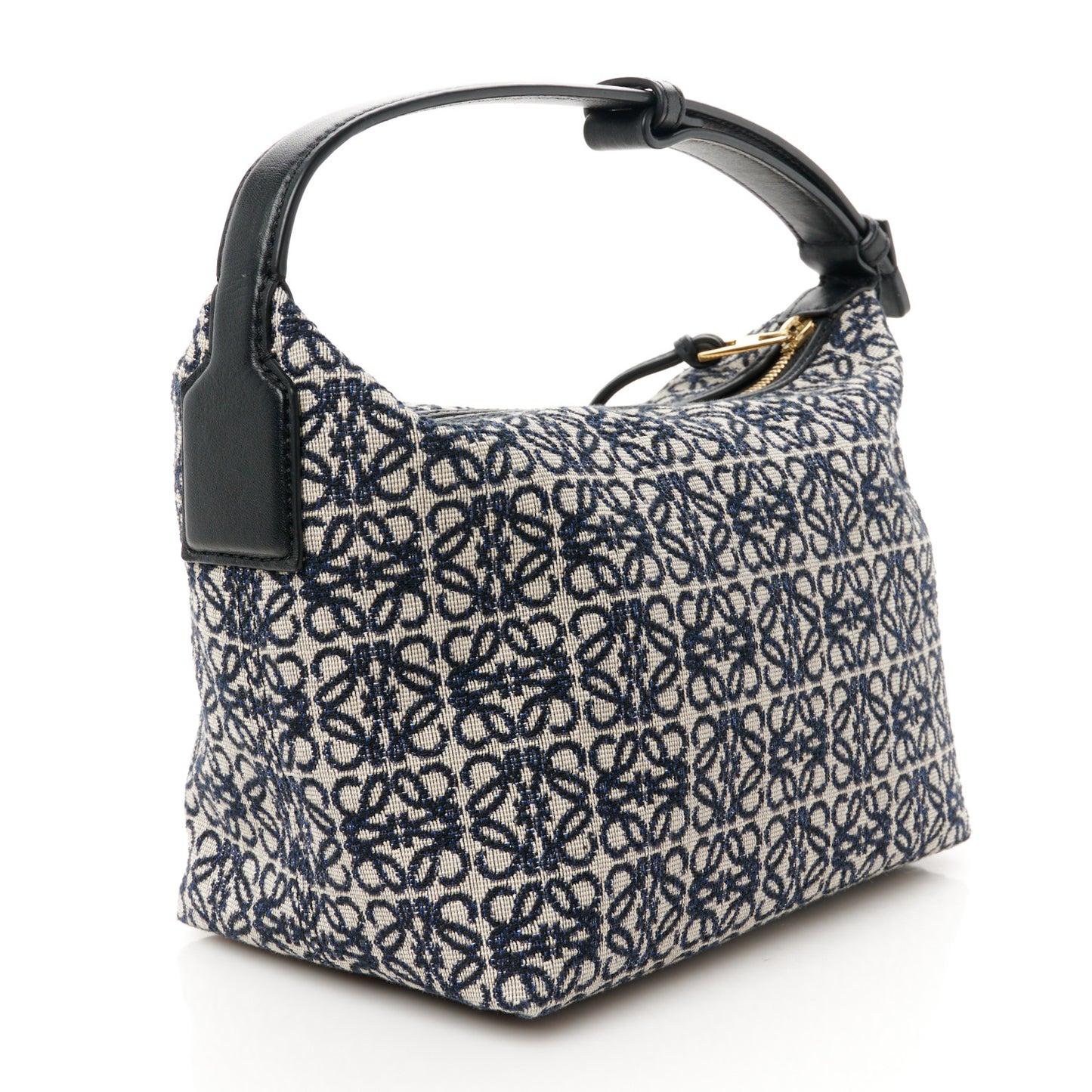 Jacquard Anagram Calfskin Small Cubi Bag Navy Black