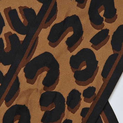 Louis Vuitton Silk Leopard Bandeau Scarf Marron 4 of 5