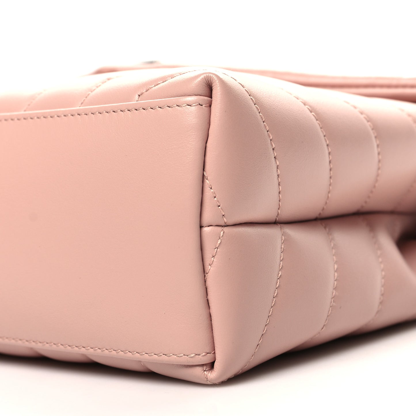 Calfskin Y Quilted Monogram Small Loulou Chain Satchel Pale Blush
