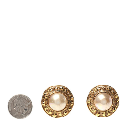 Chanel Pearl Clip On Earrings Gold 2 of 4