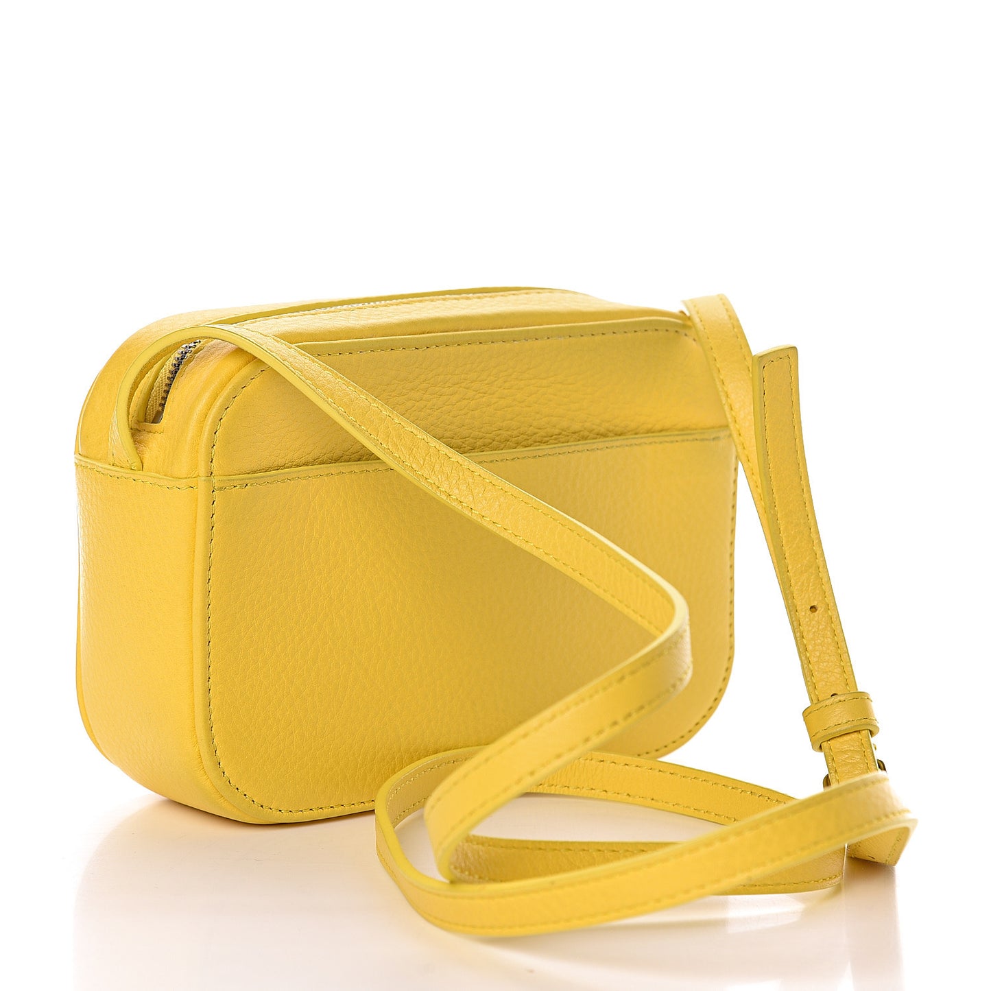 Smooth Calfskin Logo XS Everyday Camera Bag Jaune Soleil Black