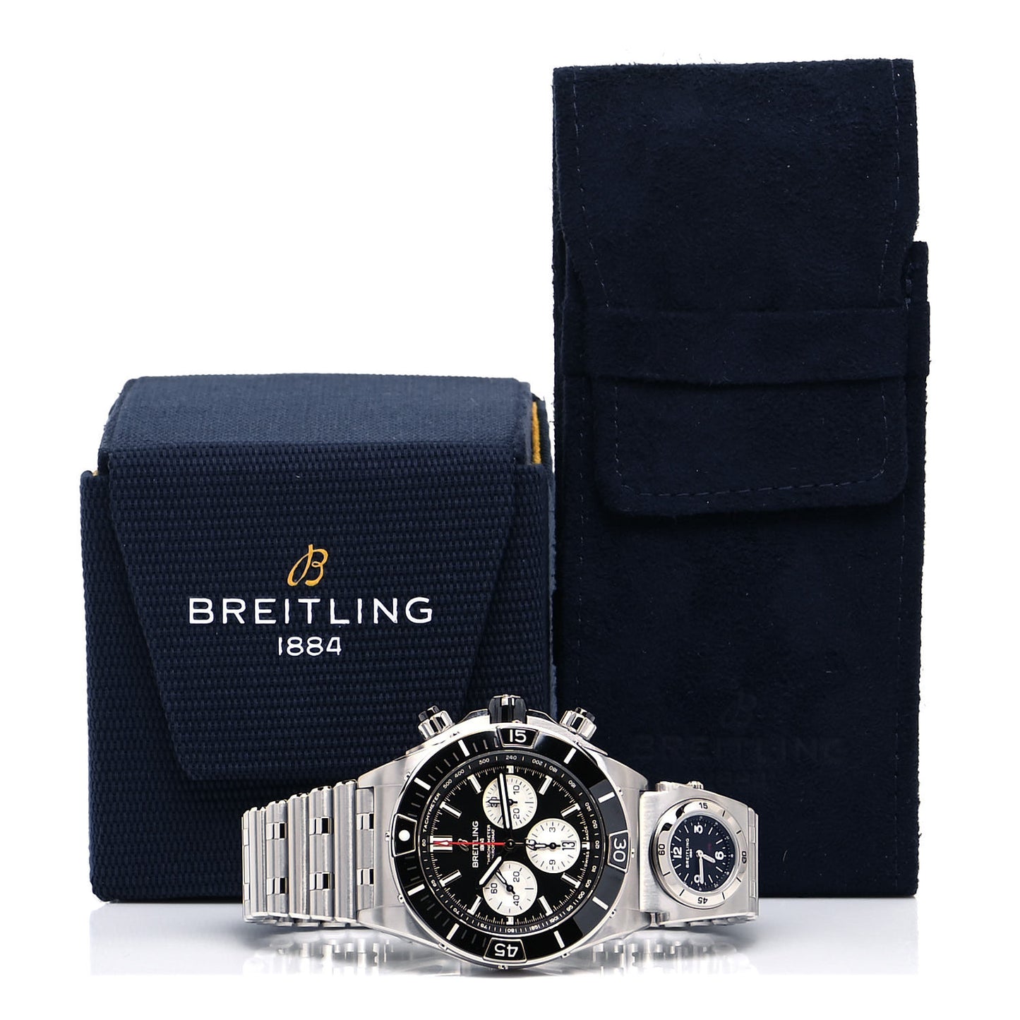 Stainless Steel 44mm Super Chronomat Automatic Watch Black AB0136251B1A2