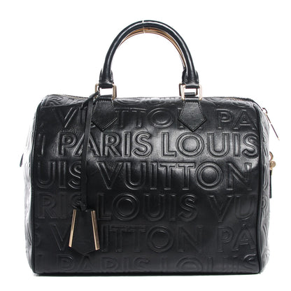 Louis Vuitton Calfskin Embossed Speedy Cube 30 Black 1 of 7